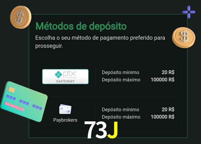 O cassino 73J oferece uma grande variedade de métodos de pagamento
